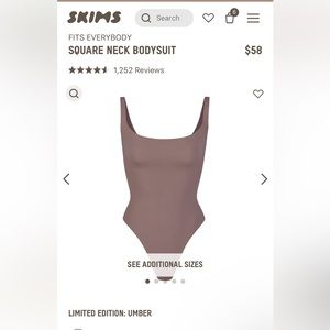 SKIMS | Fits Everybody | Square Neck Bodysuit | Limited Edition Color Umber